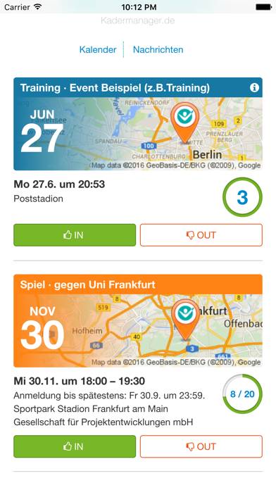Kadermanager.de App-Screenshot #1