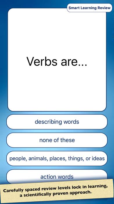 Nouns & Verbs Teaching Quiz App screenshot #4