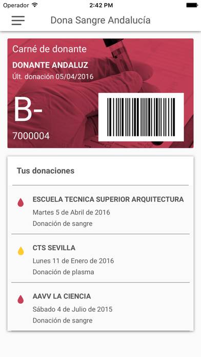 Dona Sangre Andalucía Captura de pantalla de la aplicación #1