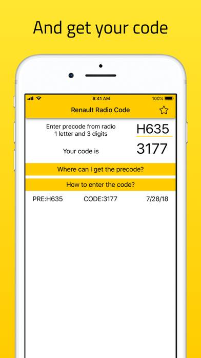 Radio Code for Renault Stereo App skärmdump #2