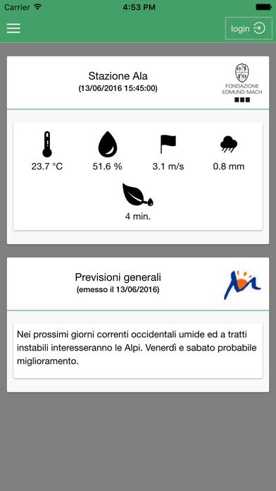 FEM Dati Meteo Trentino Schermata dell'app #1
