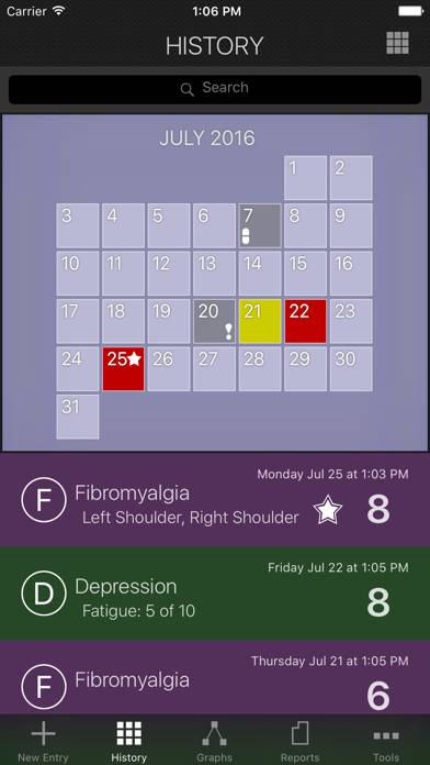 My Pain Diary & Symptom Tracker: Gold Edition Schermata dell'app #2