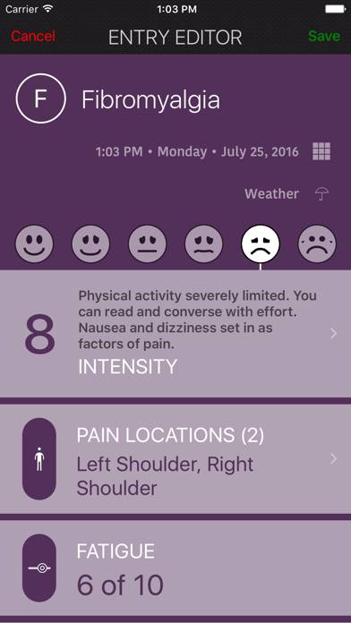 My Pain Diary & Symptom Tracker: Gold Edition Schermata dell'app #5