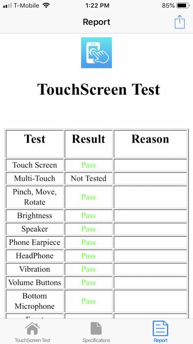 Touchscreen Test Schermata dell'app #3