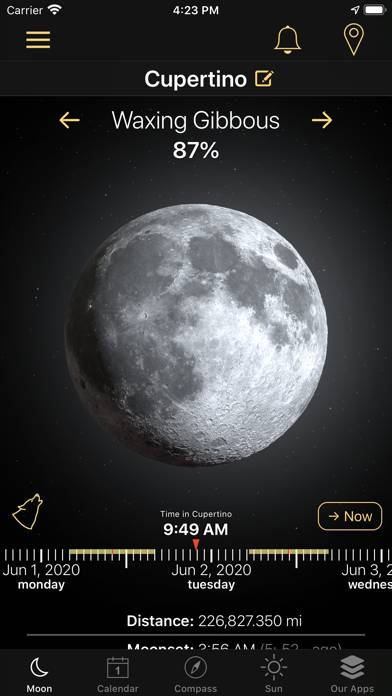 Moon Phases and Lunar Calendar Captura de pantalla de la aplicación #1