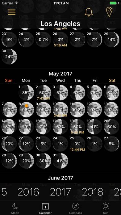 Moon Phases and Lunar Calendar Captura de pantalla de la aplicación #2