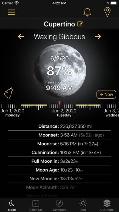Moon Phases and Lunar Calendar Captura de pantalla de la aplicación #3