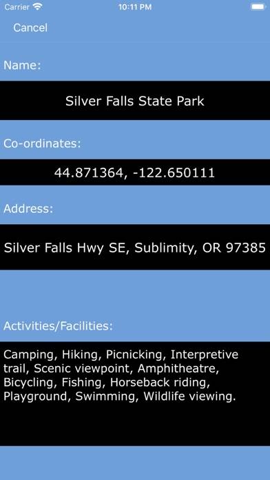 Oregon State Parks & Areas App screenshot