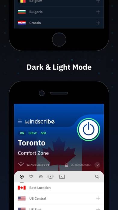 Windscribe VPN App-Screenshot