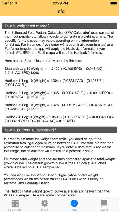 Fetal Weight Calculator Schermata dell'app #4