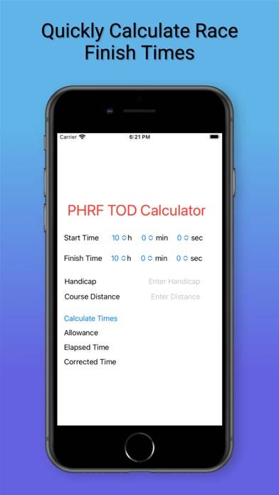 PHRF TOD Calculator screenshot
