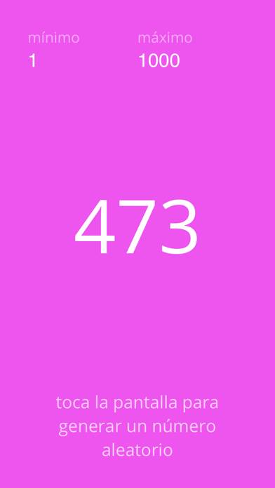 Generador de números aleatorio Captura de pantalla de la aplicación