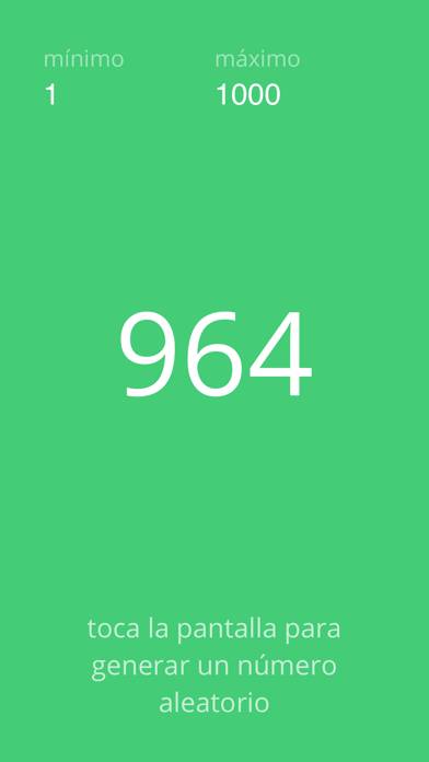 Generador de números aleatorio Captura de pantalla de la aplicación
