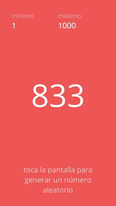 Generador de números aleatorio Captura de pantalla de la aplicación
