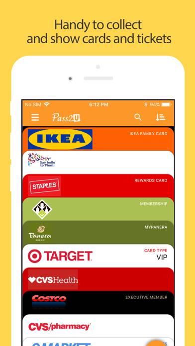 Pass2U Wallet Schermata dell'app #1