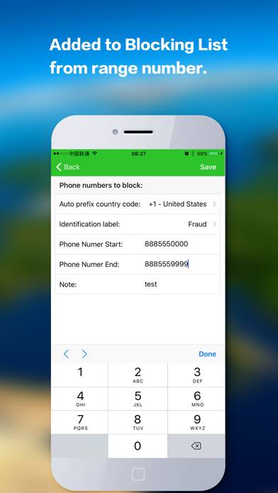 Bloqueur appel Capture d'écran de l'application