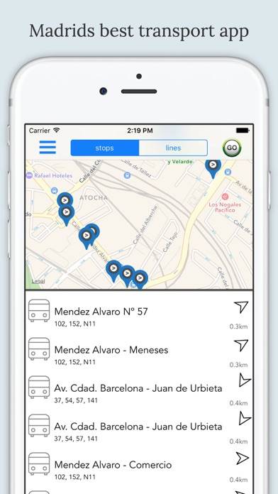Madrid Public Transport Captura de pantalla de la aplicación #1