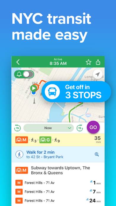 NYC Transit: MTA Bus & Subway App screenshot #1