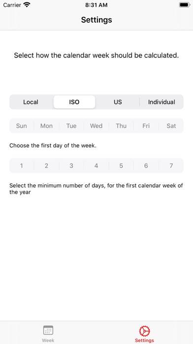 Calendar weeks for your watch App-Screenshot #1