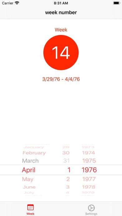 Calendar weeks for your watch App-Screenshot #2