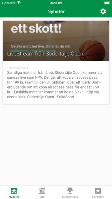 Södertälje Open App skärmdump