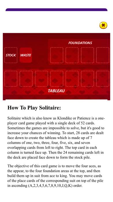 •Solitaire schermata del gioco