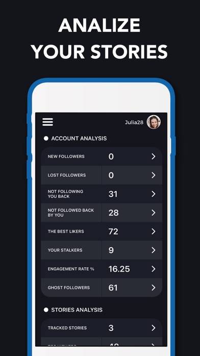 Reports plus IG followers tracker Schermata dell'app