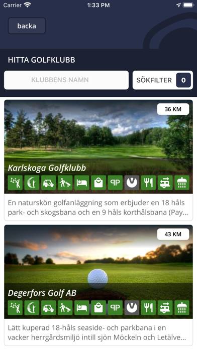 Golf i Sverige App skärmdump #2