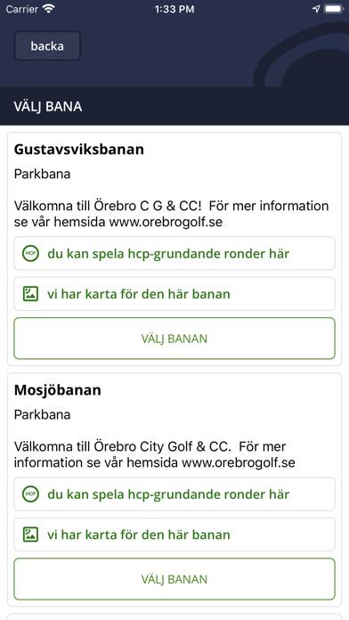 Golf i Sverige App skärmdump #3