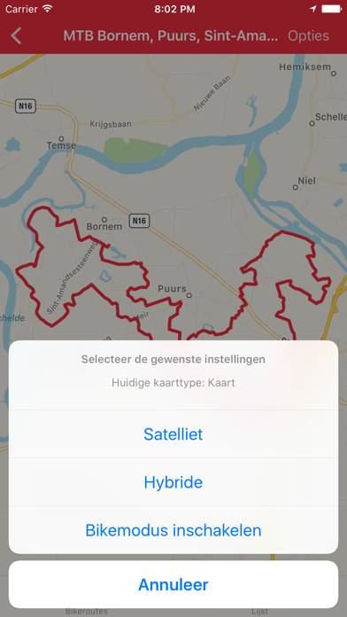 Mountainbikeroutes België App-Screenshot