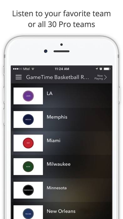 GameTime Basketball Radio Captura de pantalla de la aplicación #3