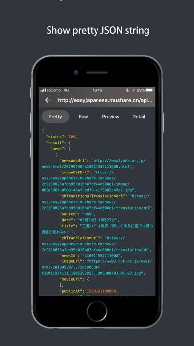 Httper, mobile postman app Schermata dell'app