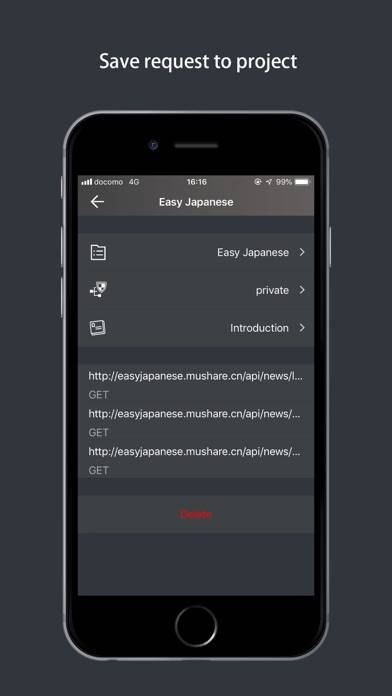 Httper, mobile postman app Schermata dell'app