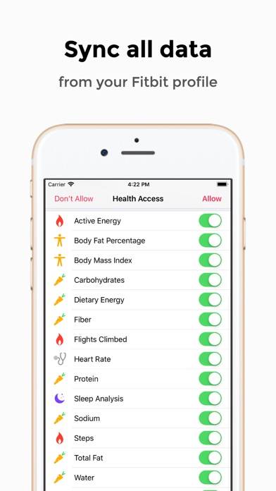 Health Sync for Fitbit Captura de pantalla de la aplicación