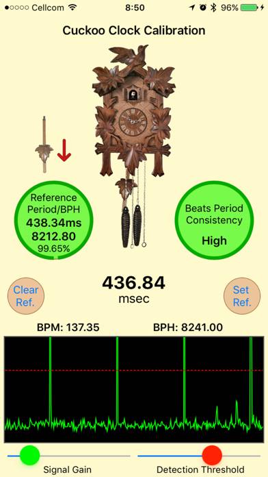 Cuckoo Clock Calibration Bildschirmfoto