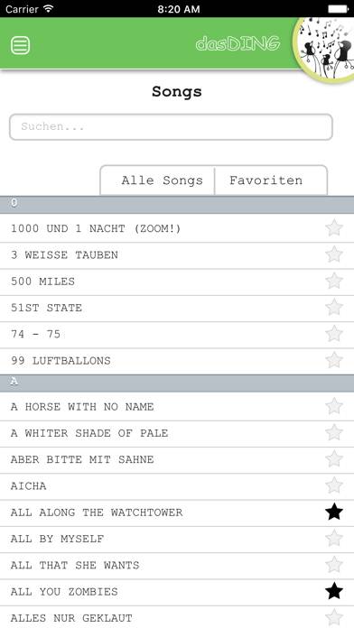 DasDing 1 Songbook App-Screenshot #1