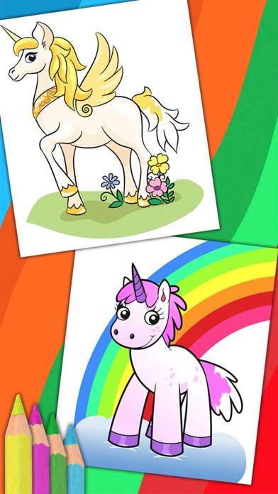Unicorn & Fantastic Animals Pegasus coloring pages App screenshot #1