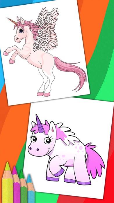 Unicorn & Fantastic Animals Pegasus coloring pages Uygulama ekran görüntüsü #2