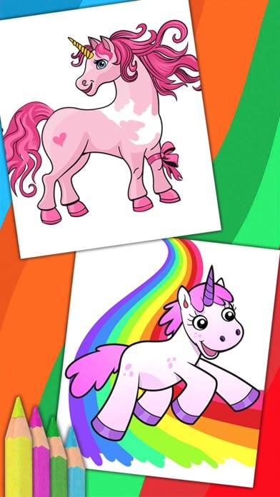 Unicorn & Fantastic Animals Pegasus coloring pages Uygulama ekran görüntüsü #3