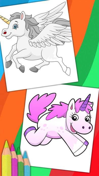 Unicorn & Fantastic Animals Pegasus coloring pages Uygulama ekran görüntüsü #5