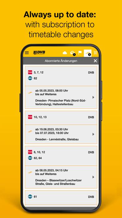 DVB mobil App screenshot