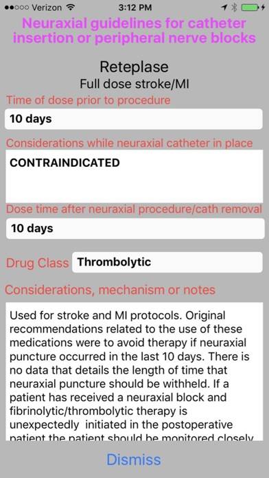 Neuraxial coagulation guide App screenshot #2