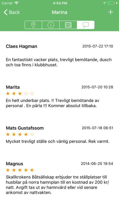 Ställplatser App skärmdump