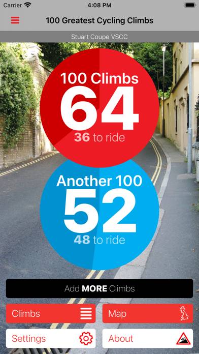 100 Greatest Cycling Climbs App screenshot