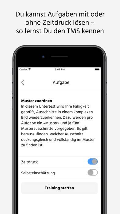 TMS Trainer App-Screenshot