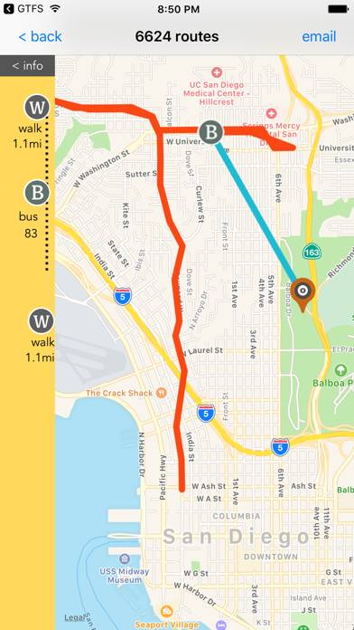 San Diego Public Transport App-Screenshot #2