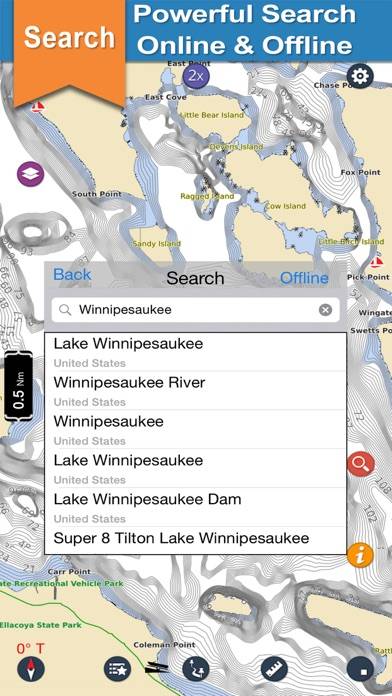 Lake Winnipesaukee offline chart for boaters App screenshot