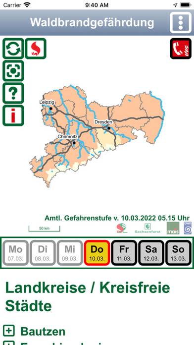 Waldbrandgefahr Sachsen App screenshot #2