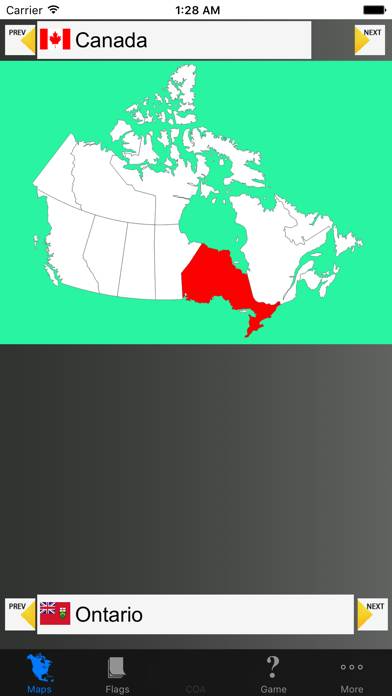 North America Country's States immagine dello schermo