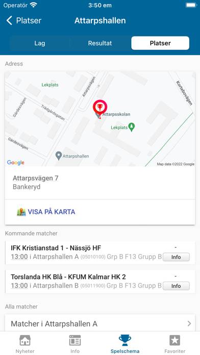 Hallbybollen App skärmdump